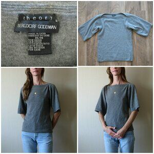 Theory Short-Sleeve Cashmere Sweater Bergdorf Goodman Medium